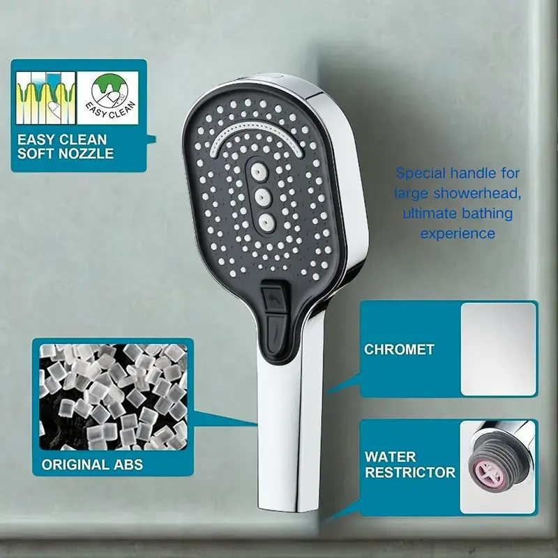 One Button Switch Multi Spray Shower Head Easy To Install