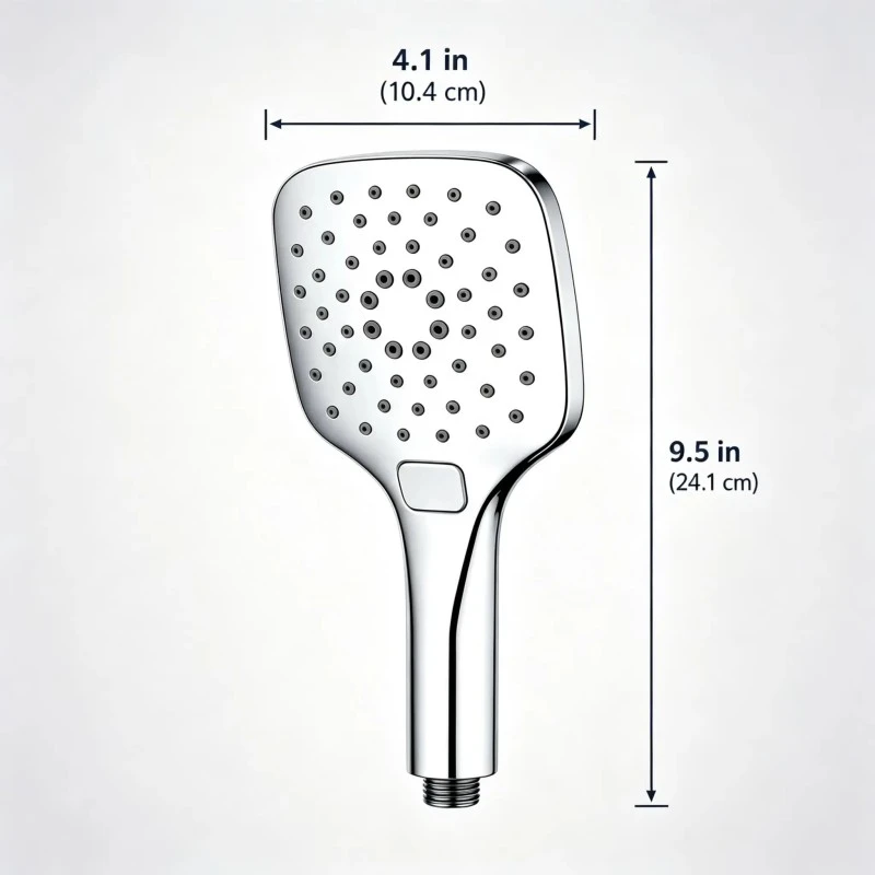 Full Chrome Button High Pressure Water Saving Shower